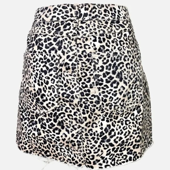 Express Straight Mini Mid Rise Animal Print Stretch Skirt - Picture 2 of 9
